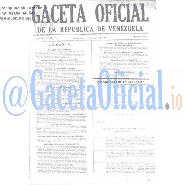 Gaceta Oficial 34178 del 14 Marzo 1989