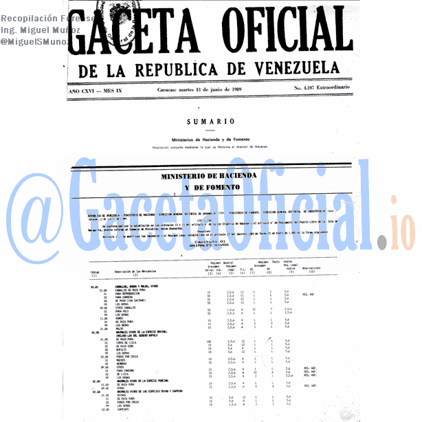 Gaceta Oficial 4107 del 13 Junio 1989