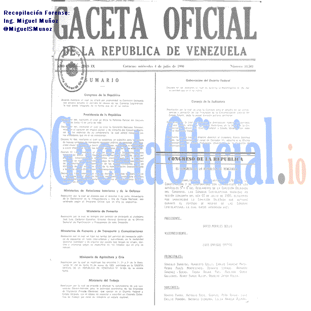 Gaceta Oficial 34503 del 4 Julio 1990