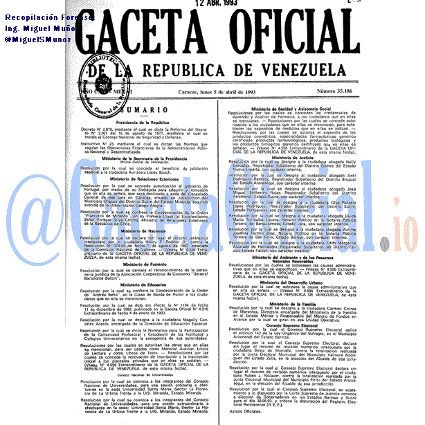 Gaceta Oficial 35186 del 5 Abril 1993