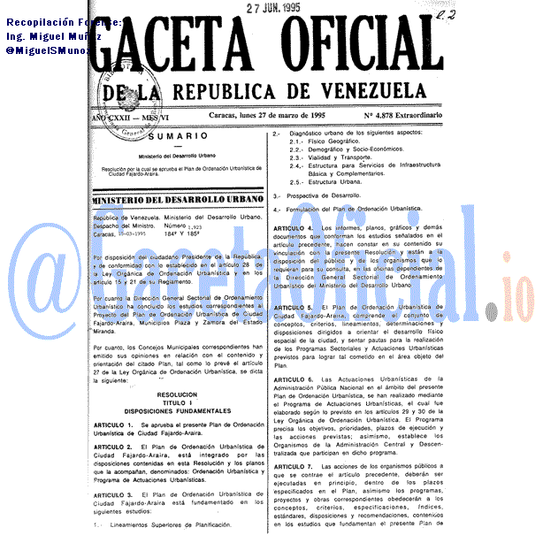 Gaceta Oficial 4878 del 27 Marzo 1995