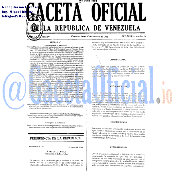 Gaceta Oficial 5305 del 1 Febrero 1999