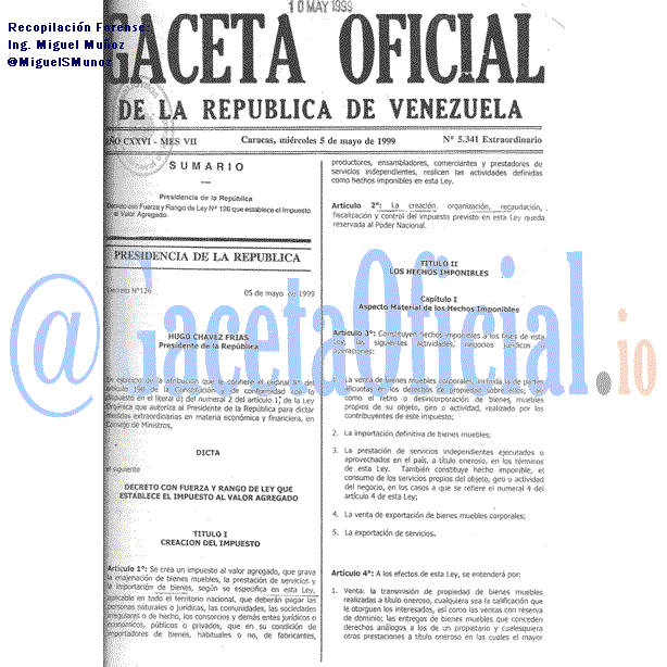 Gaceta Oficial 5341 del 5 Mayo 1999