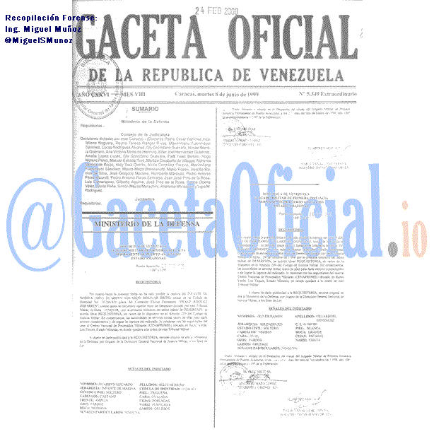 Gaceta Oficial 5349 del 8 Junio 1999