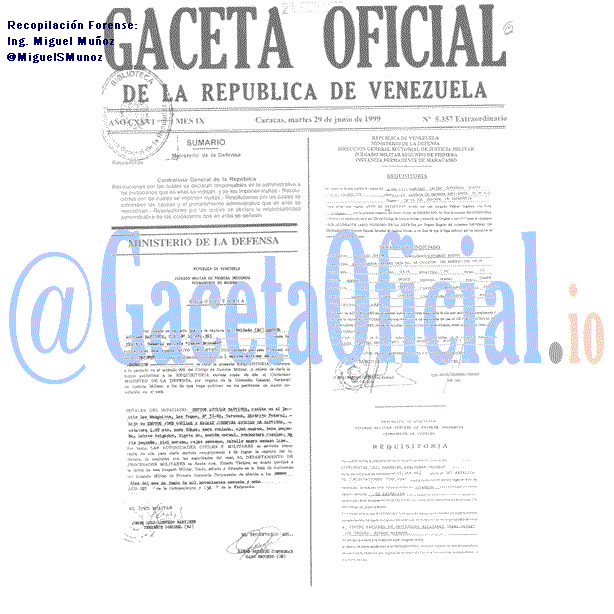 Gaceta Oficial 5357 del 29 Junio 1999