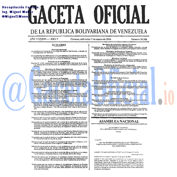Gaceta Oficial 38388 del 1 Marzo 2006