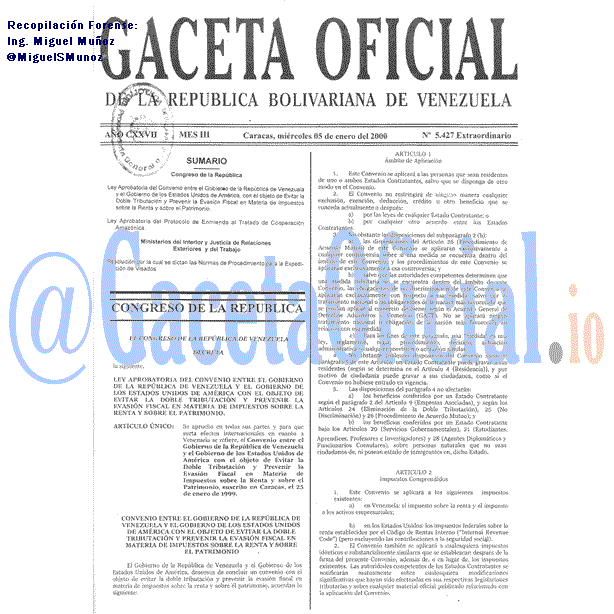 Gaceta Oficial 5427 del 5 Enero 2000