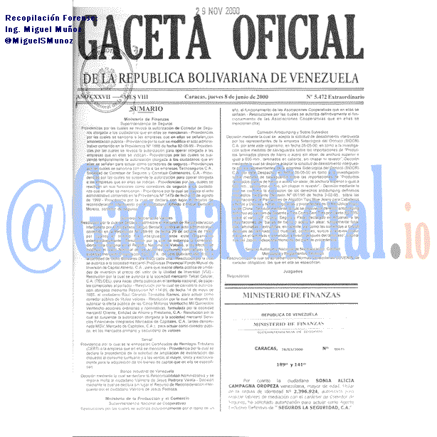 Gaceta Oficial 5472 del 8 Junio 2000