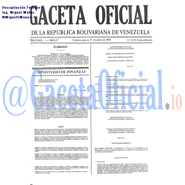 Gaceta Oficial 5572 del 17 Enero 2002