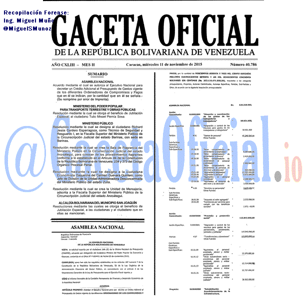 Gaceta Oficial 40786 del 11 noviembre 2015
