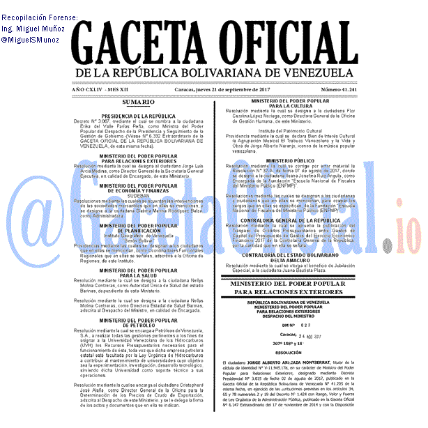 Gaceta Oficial 41241 del 21 septiembre 2017