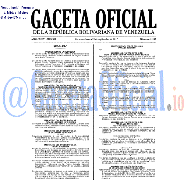 Gaceta Oficial 41242 del 22 septiembre 2017