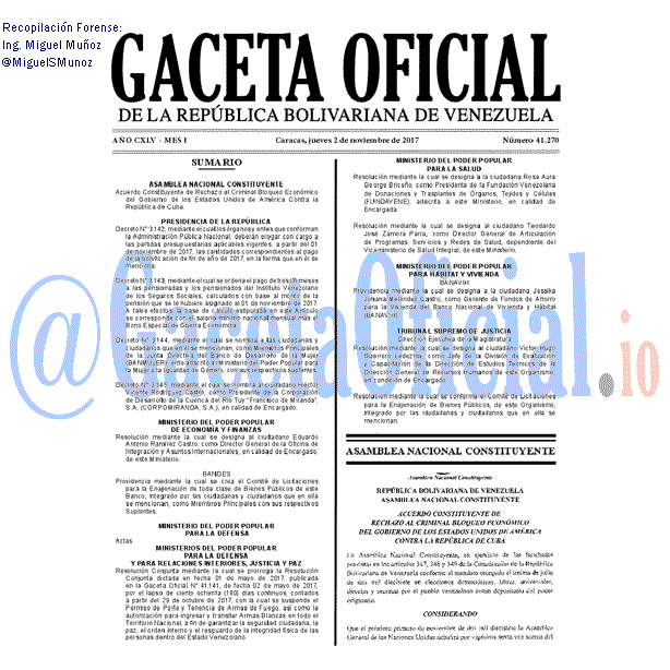 Gaceta Oficial 41270 del 2 noviembre 2017