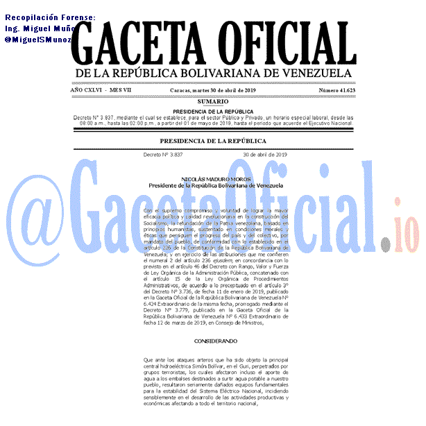 Gaceta Oficial 41623 del 30 Abril 2019
