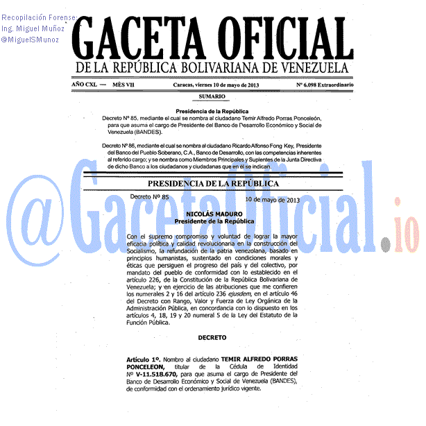 Gaceta Oficial 6098 del 10 Mayo 2013