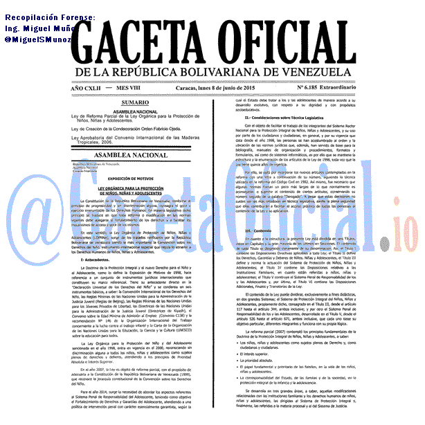 Gaceta Oficial 6185 del 8 junio 2015