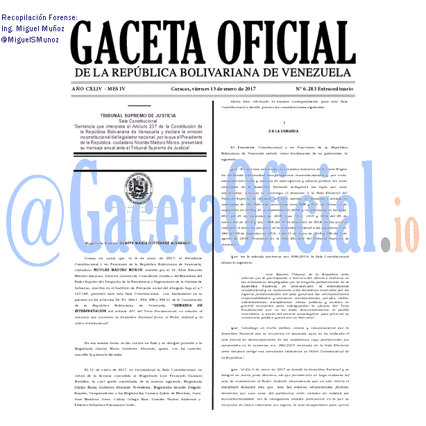 Gaceta Oficial 6283 del 13 enero 2017