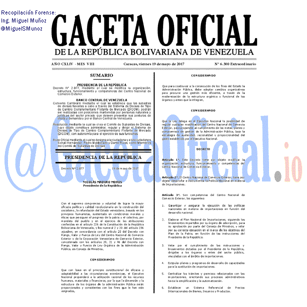 Gaceta Oficial 6300 del 19 mayo 2017 Gaceta Oficial 6300 del 19 mayo 2017