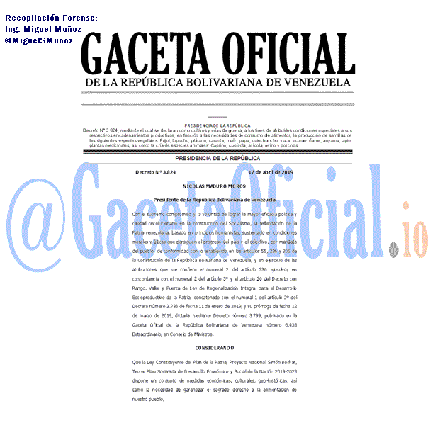 Gaceta Oficial 6450 del 17 Abril 2019 Gaceta Oficial 6450 del 17 Abril 2019