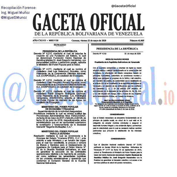 Gaceta Oficial 41885 del 22 mayo 2020 Gaceta Oficial 41885 del 22 mayo 2020