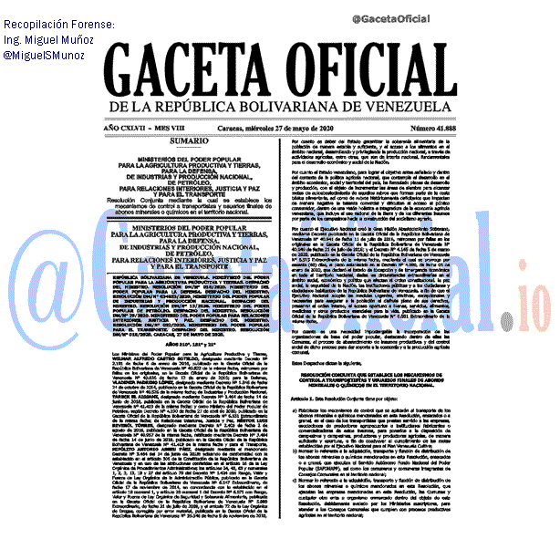 Gaceta Oficial 41888 del 27 mayo 2020 Gaceta Oficial 41888 del 27 mayo 2020