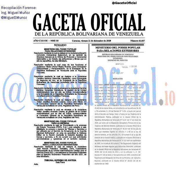 Gaceta Oficial 42027 del 11 diciembre 2020