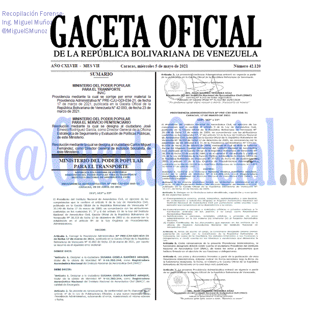 Gaceta Oficial 42120 del 5 mayo 2021 Gaceta Oficial 42120 del 5 mayo 2021