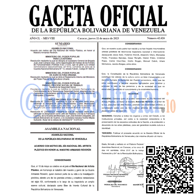 Venezuela Gaceta Oficial 42626 del 11 mayo 2023 Gaceta Oficial, Gaceta 42626, Gaceta 42626 HD, Gaceta #42626, Gaceta Oficial Venezuela #42626