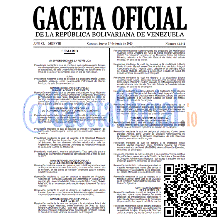 Venezuela Gaceta Oficial 42641 del 1 junio 2023 Gaceta Oficial, Gaceta 42641, Gaceta 42641 HD, Gaceta #42641, Gaceta Oficial Venezuela #42641
