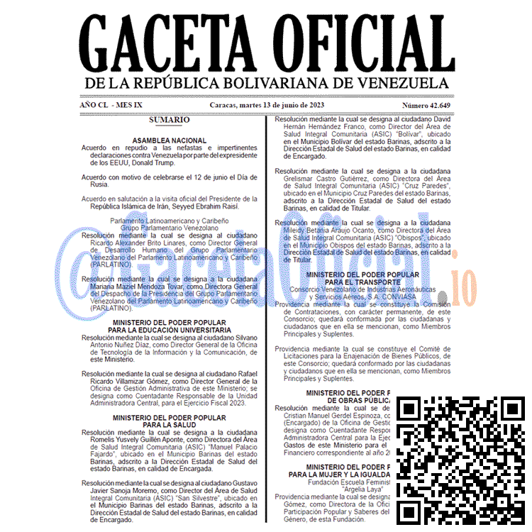 Venezuela Gaceta Oficial 42649 del 13 junio 2023 Gaceta Oficial, Gaceta 42649, Gaceta 42649 HD, Gaceta #42649, Gaceta Oficial Venezuela #42649