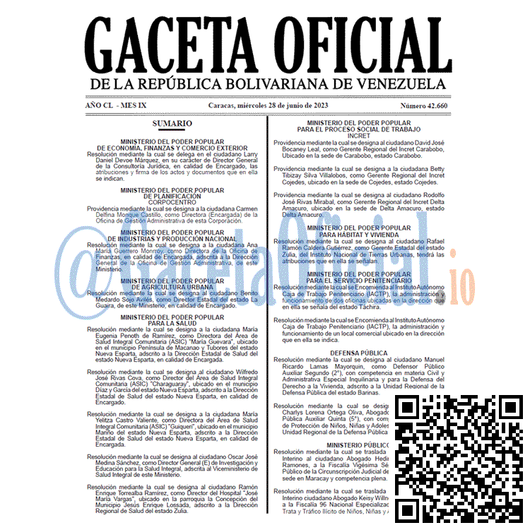 Venezuela Gaceta Oficial 42660 del 28 junio 2023 Gaceta Oficial, Gaceta 42660, Gaceta 42660 HD, Gaceta #42660, Gaceta Oficial Venezuela #42660