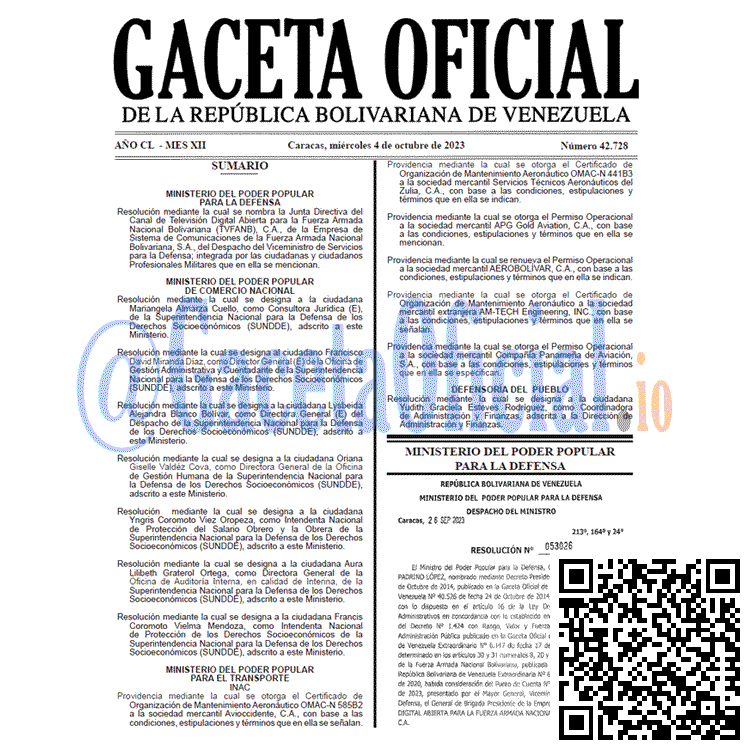 Venezuela Gaceta Oficial 42728 del 4 octubre 2023 Gaceta Oficial, Gaceta 42728, Gaceta 42728 HD, Gaceta #42728, Gaceta Oficial Venezuela #42728