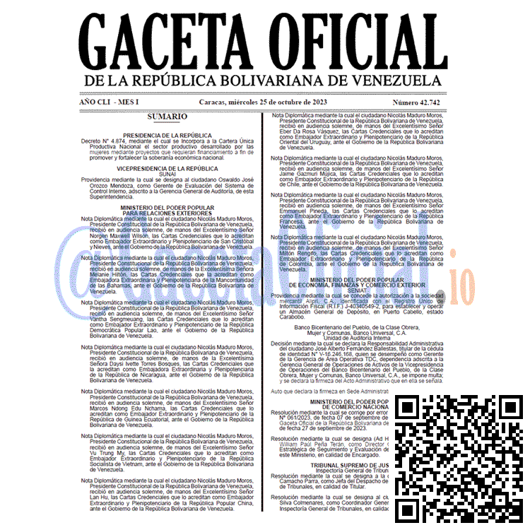Venezuela Gaceta Oficial 42742 del 25 Octubre 2023 Gaceta Oficial, Gaceta 42742, Gaceta 42742 HD, Gaceta #42742, Gaceta Oficial Venezuela #42742