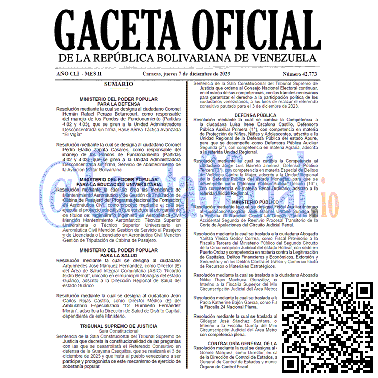 Gaceta Oficial, Gaceta 42773, Gaceta 42773 HD, Gaceta #42773, Gaceta Oficial Venezuela #42773