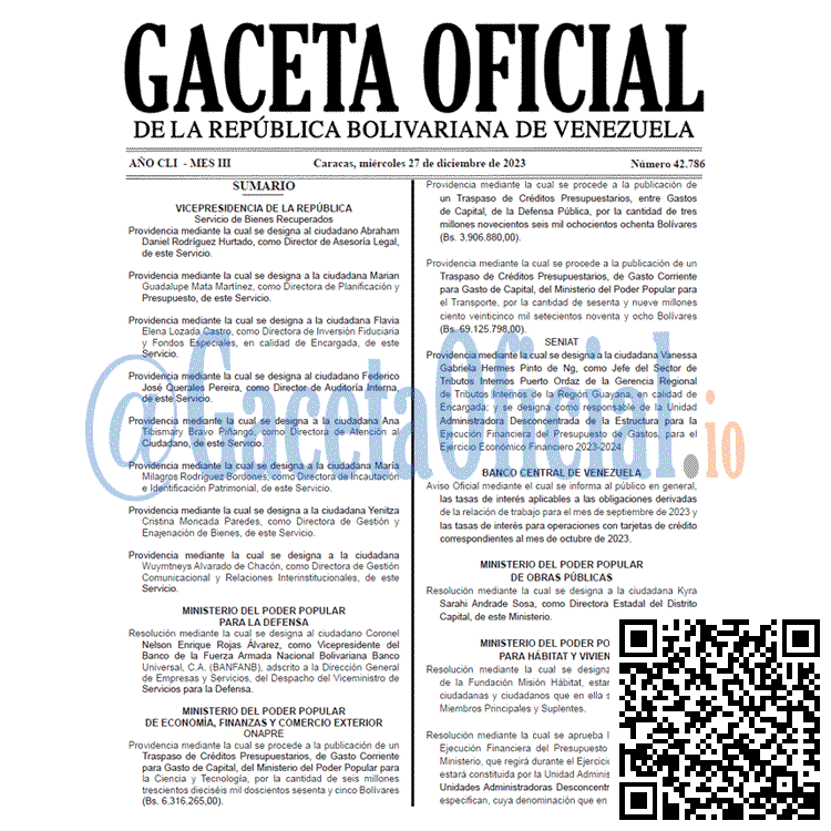 Gaceta Oficial, Gaceta 42786, Gaceta 42786 HD, Gaceta #42786, Gaceta Oficial Venezuela #42786