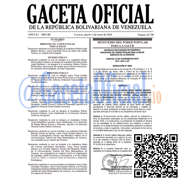 Gaceta Oficial, Gaceta 42789, Gaceta 42789 HD, Gaceta #42789, Gaceta Oficial Venezuela #42789