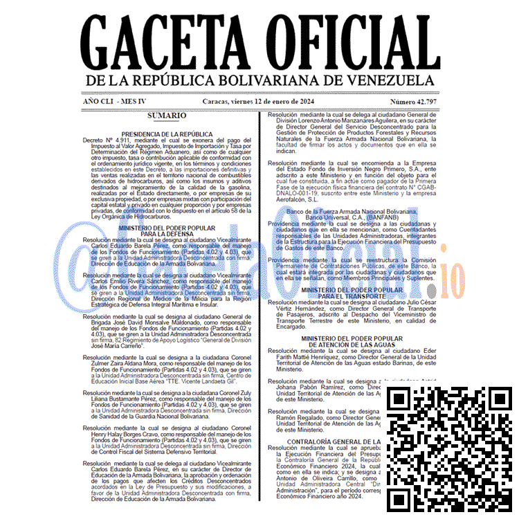 Gaceta Oficial, Gaceta 42797, Gaceta 42797 HD, Gaceta #42797, Gaceta Oficial Venezuela #42797