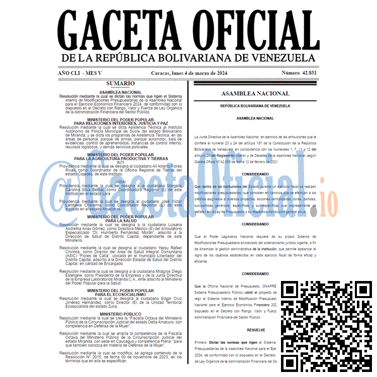 Gaceta Oficial, Gaceta 42831, Gaceta 42831 HD, Gaceta #42831, Gaceta Oficial Venezuela #42831