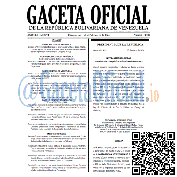 Venezuela Gaceta Oficial 42848 del 27 Marzo 2024 Gaceta Oficial, Gaceta 42848, Gaceta 42848 HD, Gaceta #42848, Gaceta Oficial Venezuela #42848