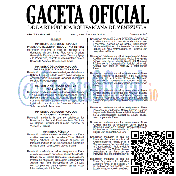 Gaceta Oficial, Gaceta 42887, Gaceta 42887 HD, Gaceta #42887, Gaceta Oficial Venezuela #42887