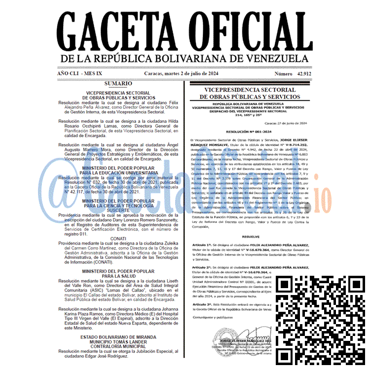 Gaceta Oficial, Gaceta 42912, Gaceta 42912 HD, Gaceta #42912, Gaceta Oficial Venezuela #42912