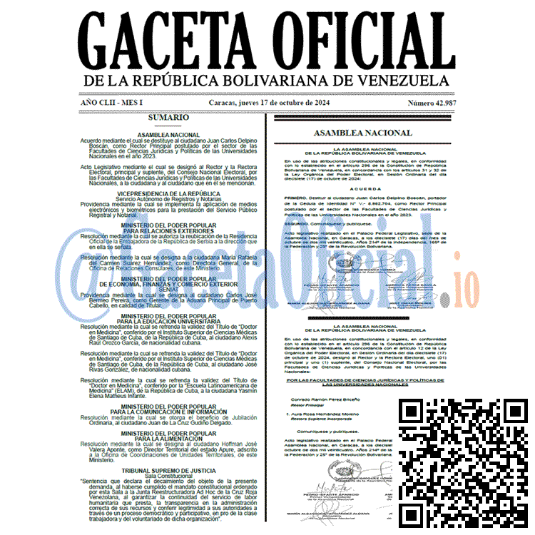 Gaceta Oficial, Gaceta 42987, Gaceta 42987 HD, Gaceta #42987, Gaceta Oficial Venezuela #42987
