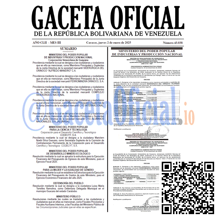 Gaceta Oficial, Gaceta 43038, Gaceta 43038 HD, Gaceta #43038, Gaceta Oficial Venezuela #43038