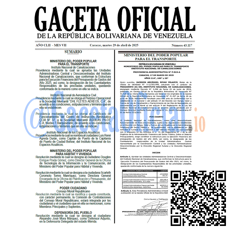 Venezuela Gaceta Oficial 43117 del 29 abril 2025 Gaceta Oficial, Gaceta 43117, Gaceta 43117 HD, Gaceta #43117, Gaceta Oficial Venezuela #43117