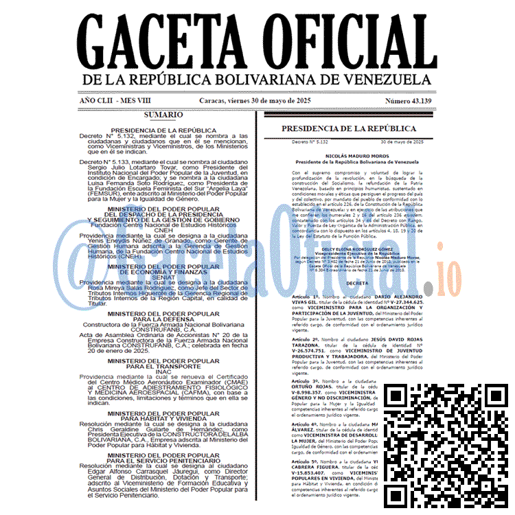 Venezuela Gaceta Oficial 43139 del 30 mayo 2025 Gaceta Oficial, Gaceta 43139, Gaceta 43139 HD, Gaceta #43139, Gaceta Oficial Venezuela #43139