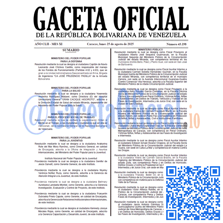 Gaceta Oficial, Gaceta 43198, Gaceta 43198 HD, Gaceta #43198, Gaceta Oficial Venezuela #43198