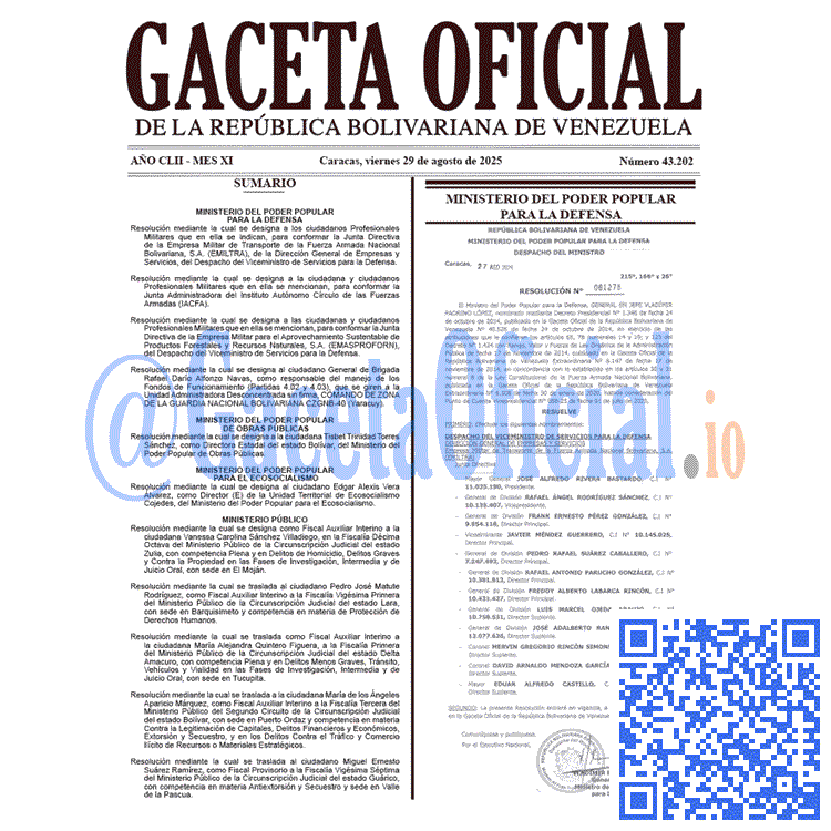 Venezuela Gaceta Oficial 43202 del 29 agosto 2025 Gaceta Oficial, Gaceta 43202, Gaceta 43202 HD, Gaceta #43202, Gaceta Oficial Venezuela #43202