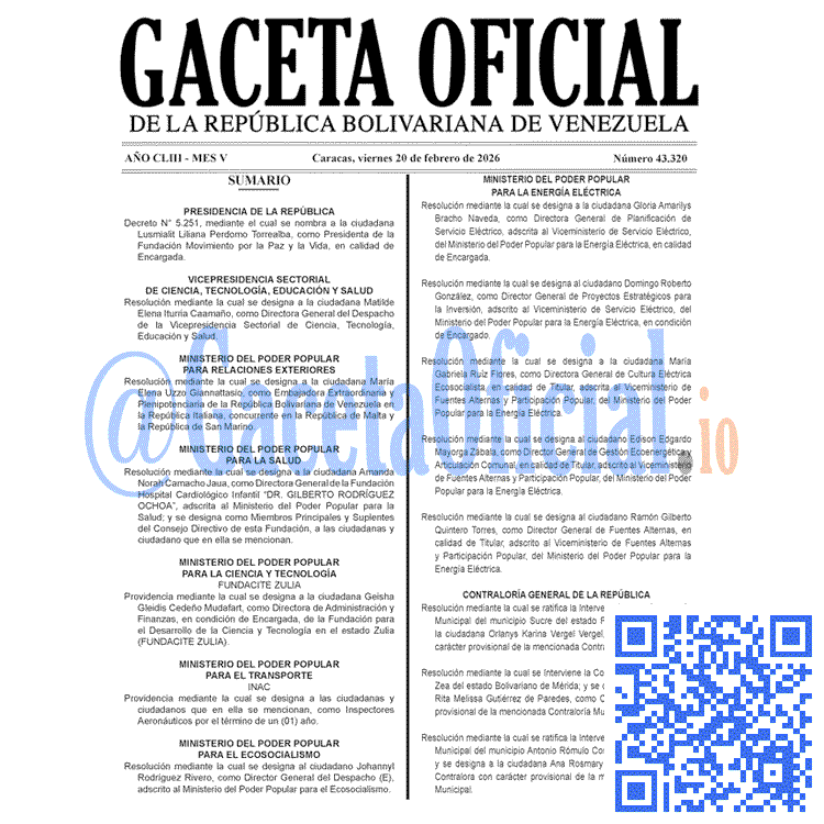 Gaceta Oficial, Gaceta 43320, Gaceta 43320 HD, Gaceta #43320, Gaceta Oficial Venezuela #43320