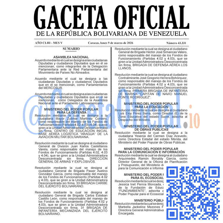 Gaceta Oficial, Gaceta 43331, Gaceta 43331 HD, Gaceta #43331, Gaceta Oficial Venezuela #43331