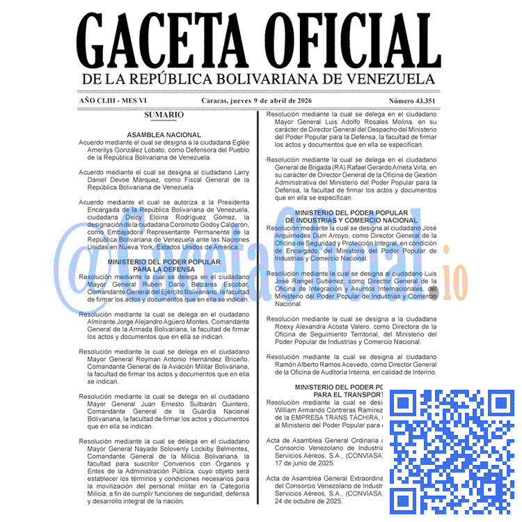 Gaceta Oficial, Gaceta 43351, Gaceta 43351 HD, Gaceta #43351, Gaceta Oficial Venezuela #43351